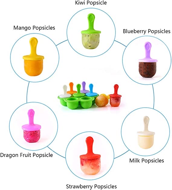 Silicone 7 Grids Fruit Shake Ice Cream Maker Mold, Silicon Popsicle Mold Tray, Portable Ice Cream Container, Fruit Shake Cream Ball Lolly Maker, Multi-Purpose Popsicle Mold, Baby Food Mold Popsicle Stick Silicone 7 Grids Fruit Shake Ice Cream Maker Mold, Silicon Popsicle Mold Tray, Portable Ice Cream Container, Fruit Shake Cream Ball Lolly Maker, Multi-Purpose Popsicle Mold, Baby Food Mold Popsicle Stick